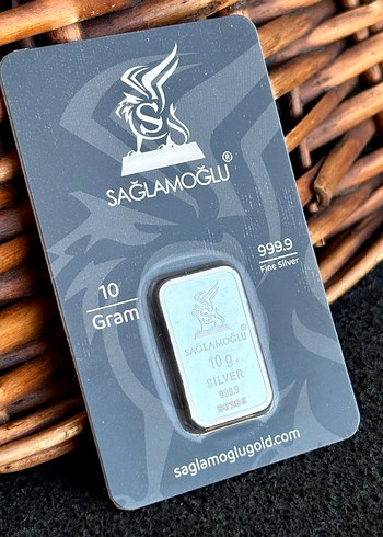 999.9 Ayar 10Gram Külçe Gümüş Kolye Ucu - Görsel 3