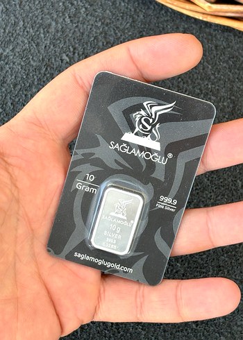 999.9 Ayar 10Gram Külçe Gümüş Kolye Ucu - Görsel 4