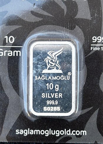 999.9 Ayar 10Gram Külçe Gümüş Kolye Ucu - Görsel 6
