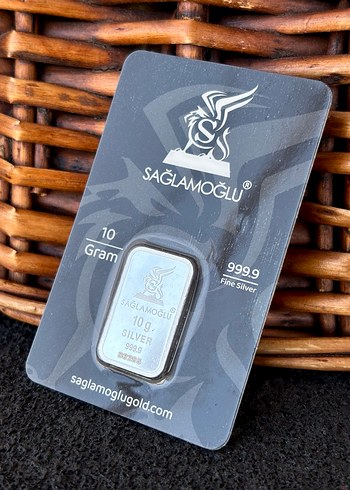 999.9 Ayar 10Gram Külçe Gümüş Kolye Ucu - Görsel 5