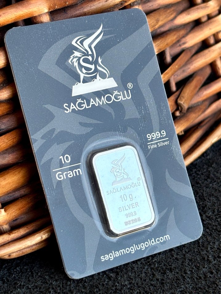 999.9 Ayar 10Gram Külçe Gümüş Kolye Ucu - Görsel 3