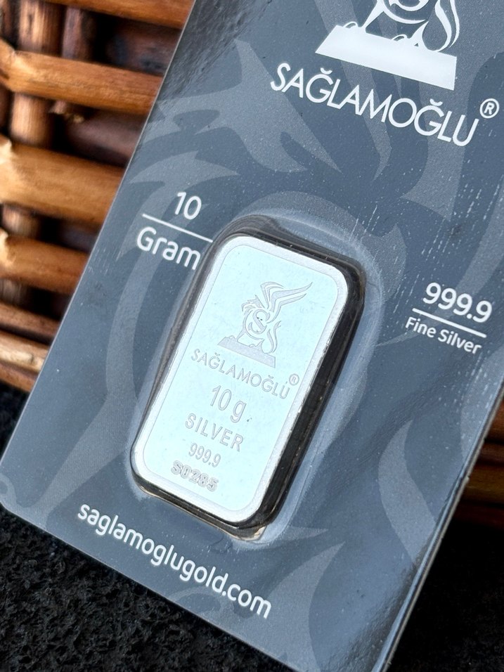 999.9 Ayar 10Gram Külçe Gümüş Kolye Ucu - Görsel 2