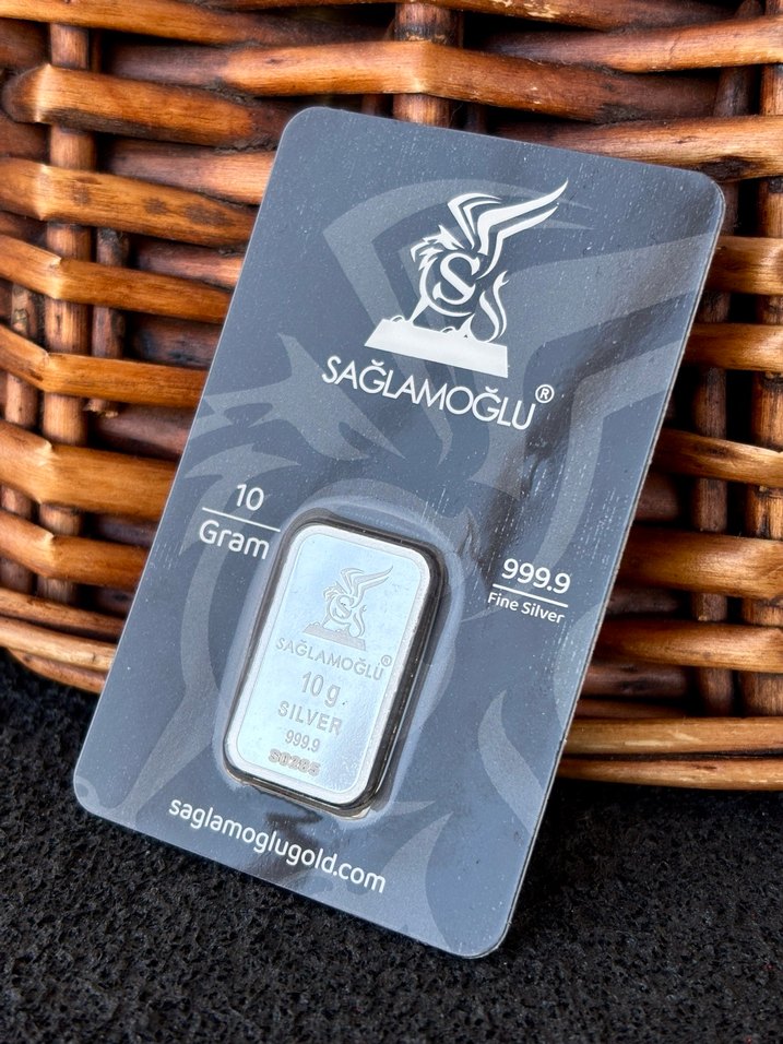 999.9 Ayar 10Gram Külçe Gümüş Kolye Ucu - Görsel 5