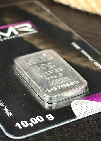 10 gram GMR Külçe Gümüş Metal Rafineri - Görsel 2