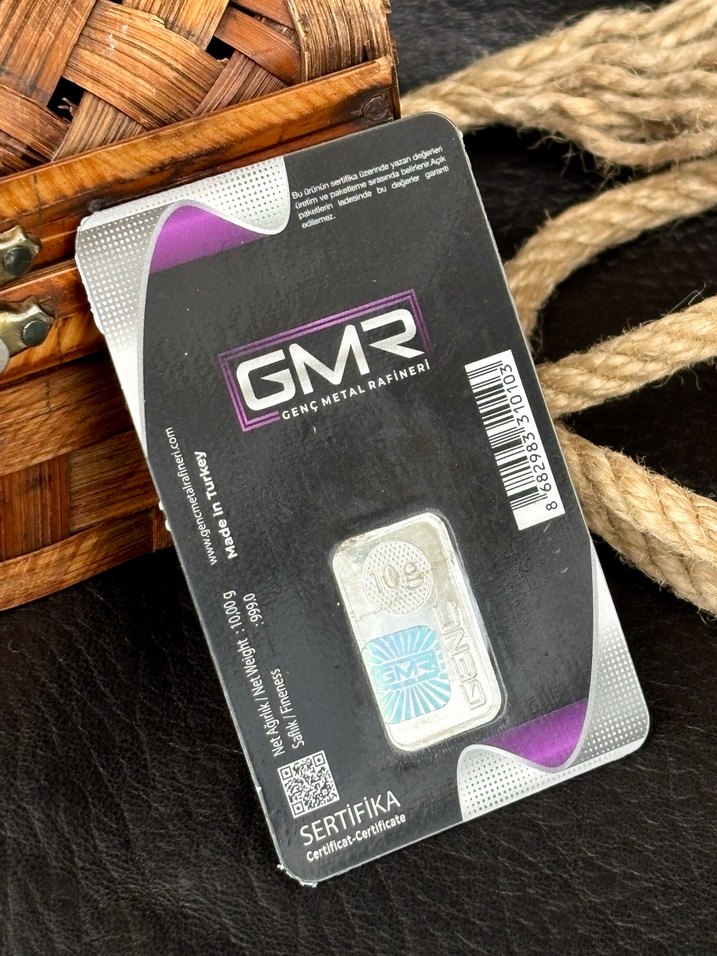 10 gram GMR Külçe Gümüş Metal Rafineri - Görsel 4
