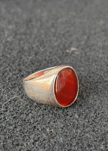 925 Ayar 10 Gram Akik taşlı Gümüş Yüzük