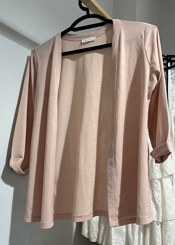 Bej Midi V Yaka Kadın Hırka - Görsel 3