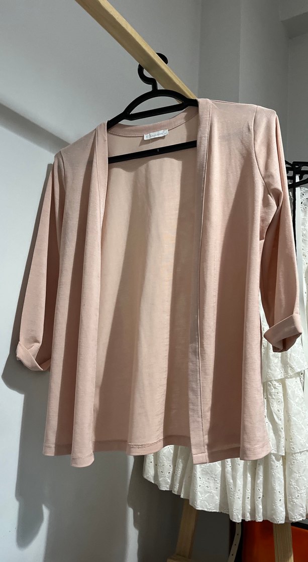 Bej Midi V Yaka Kadın Hırka - Görsel 3