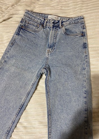 Stradivarius Acik Mavi Yuksek Bel Denim Jean