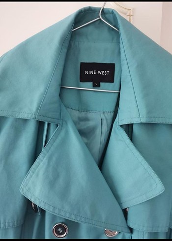 Nine west Turkuaz Düğmeli Kadın Trençkot - Görsel 3