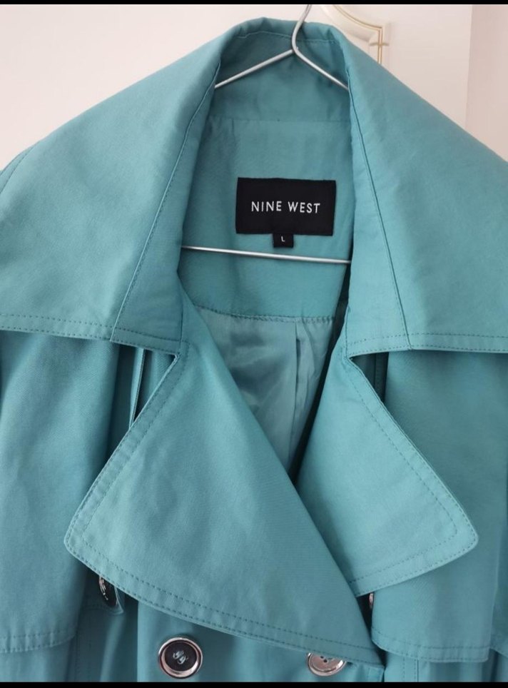 Nine west Turkuaz Düğmeli Kadın Trençkot - Görsel 3