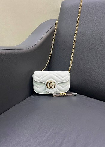 Gucci Zincir Detaylı Beyaz Deri Kadın Çanta