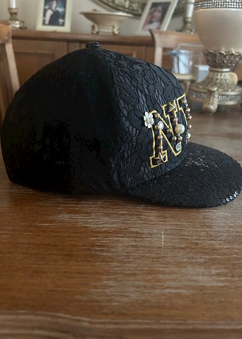 Dantel Detaylı Siyah Kadın Şapka - Görsel 3