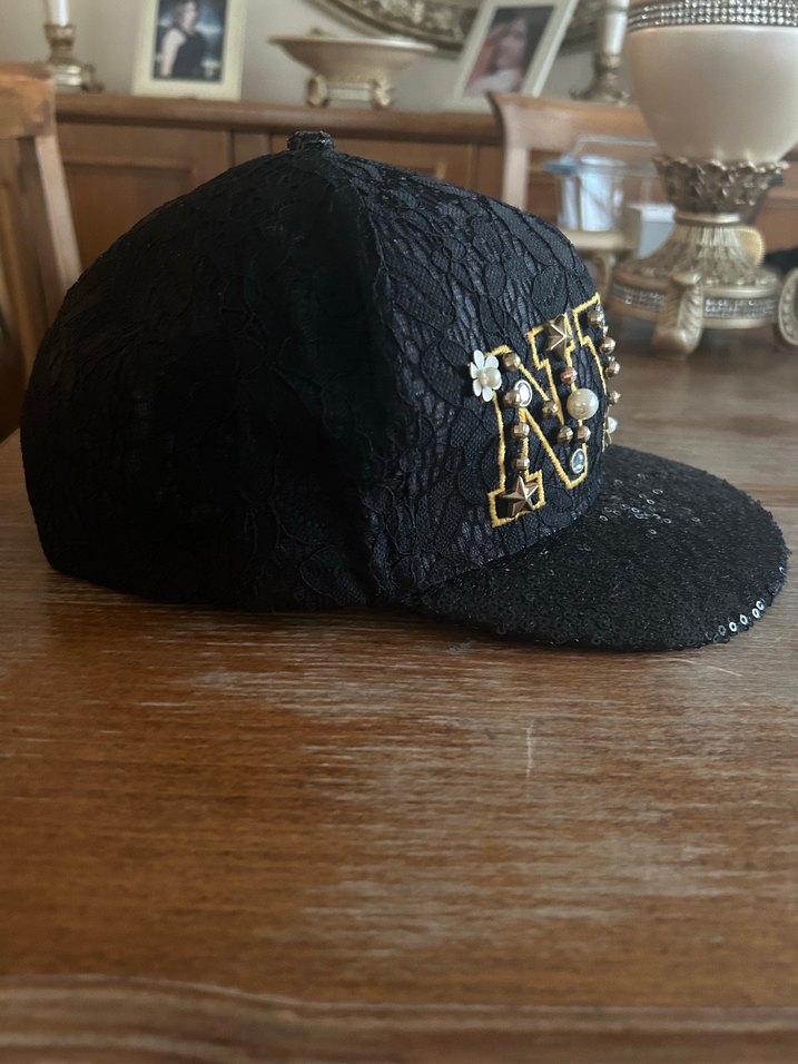 Dantel Detaylı Siyah Kadın Şapka - Görsel 3