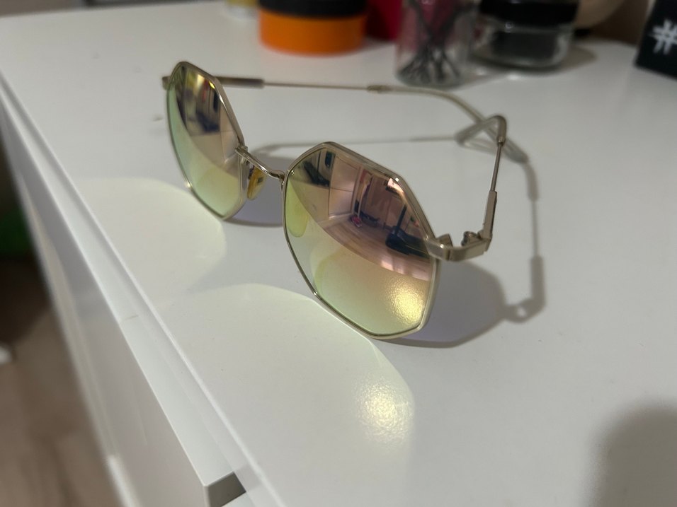 Aynalı Pembe-Sarı Kadın Güneş Gözlüğü - Görsel 3