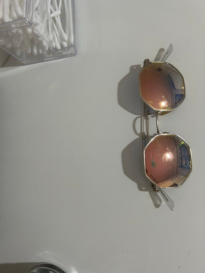 Aynalı Pembe-Sarı Kadın Güneş Gözlüğü - Görsel 2