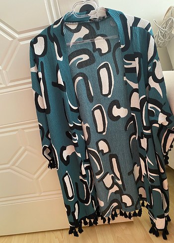 Kadın Çok Renkli Uzun Salaş Kimono