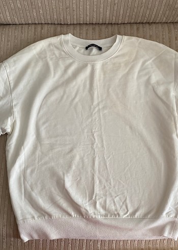 Kadın Beyaz Dantel Kollu Sweatshirt