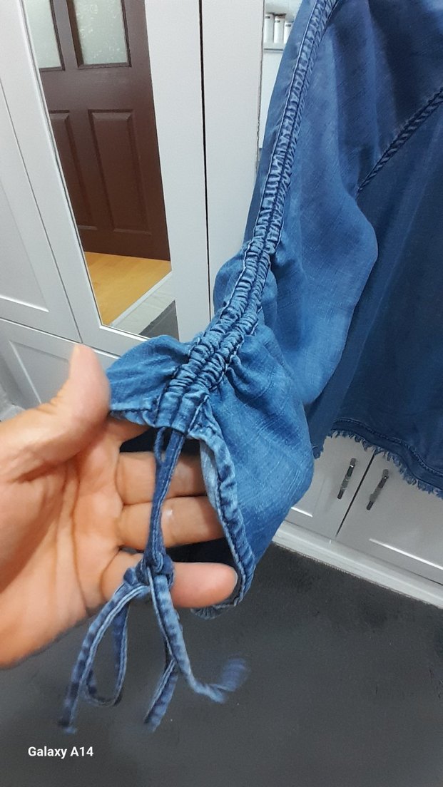 Nakışlı Mavi Kadın Denim bluz - Görsel 4