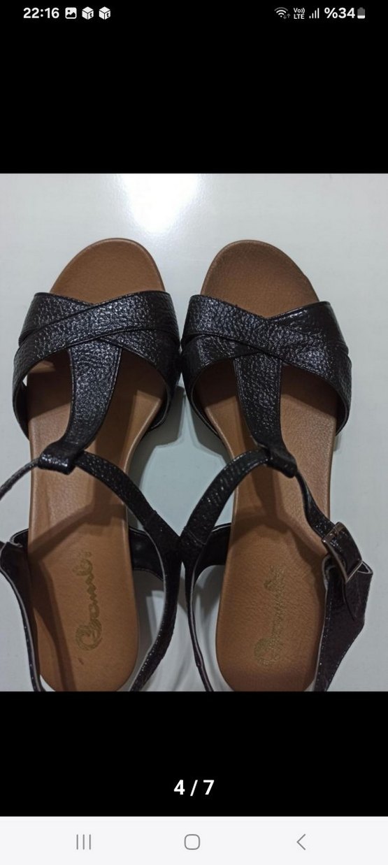 Siyah Yılan Desenli Kadın Dolgu Topuklu Sandalet - Görsel 4