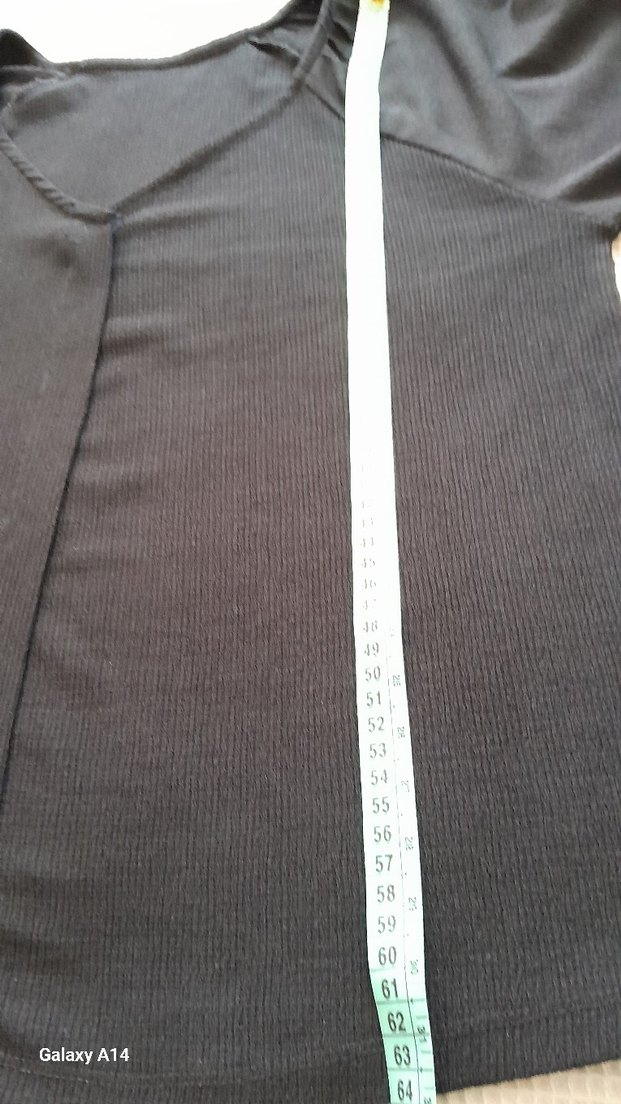 Siyah V Yaka Uzun Kollu Kadın Bluz - Görsel 5