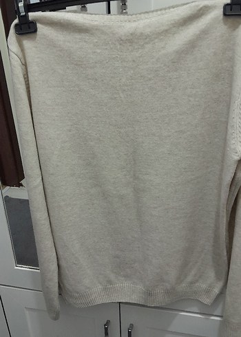 Bej Kadın Triko Bisiklet Yaka Kazak - Görsel 2