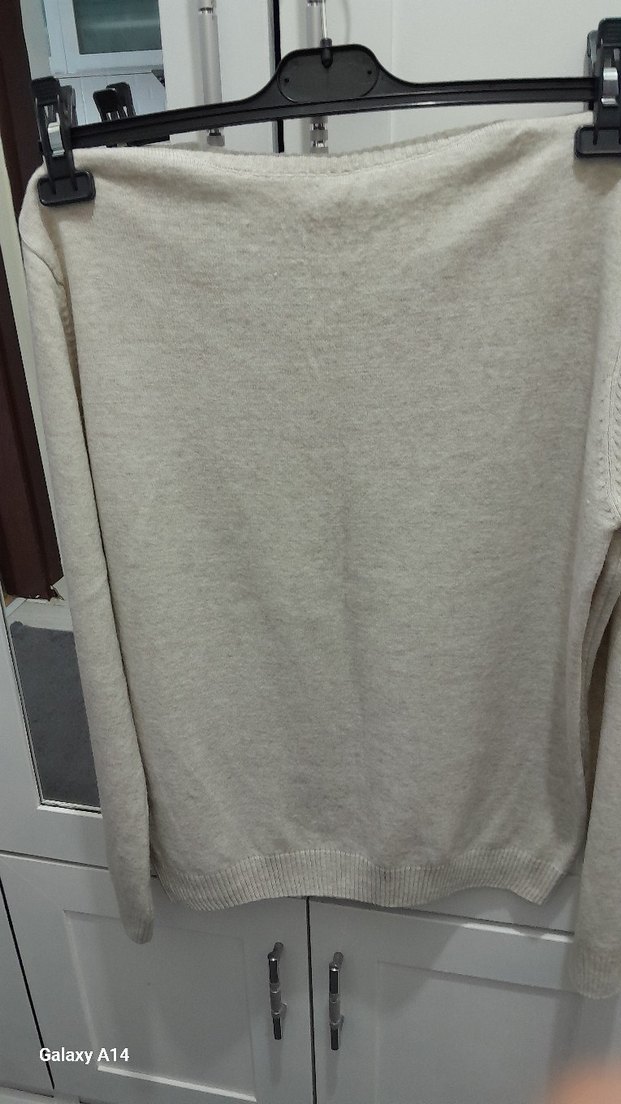 Bej Kadın Triko Bisiklet Yaka Kazak - Görsel 2