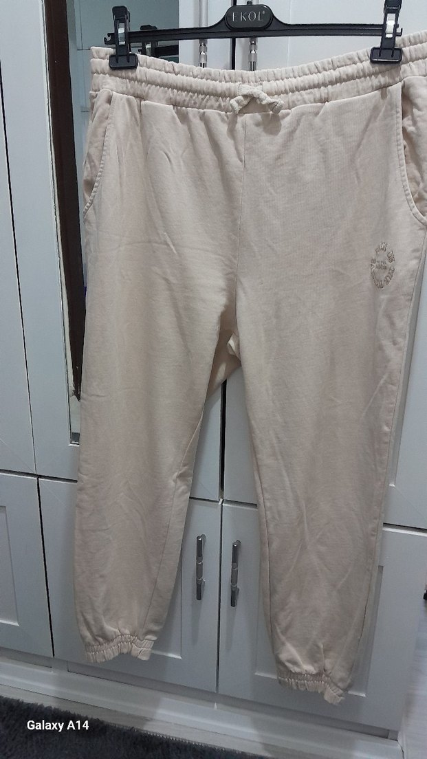 Bej Rahat Kesim Kadın Eşofman Altı - Görsel 3