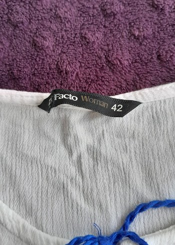 Püsküllü Nakışlı Beyaz bluz - Görsel 6