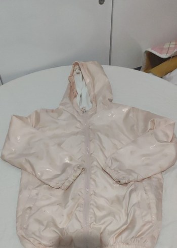 Kız Çocuk Parlak Pembe Kapüşonlu Yağmurluk - Görsel 3