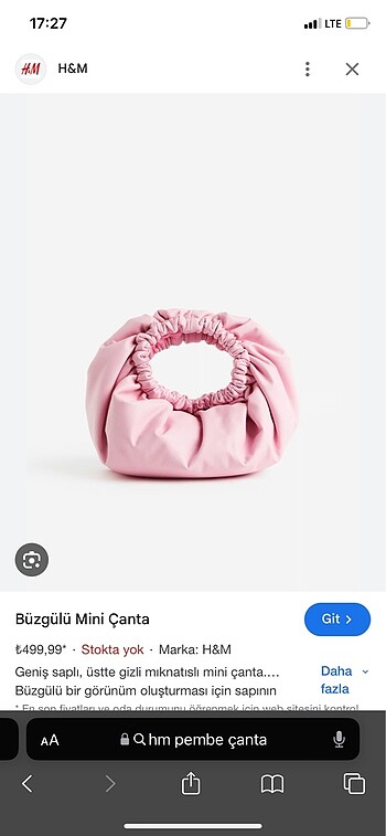 H&M pembe çanta????