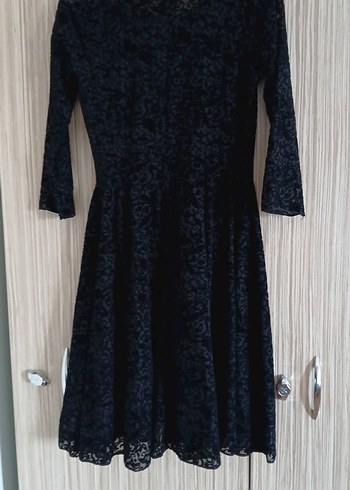 Uzun Kollu Siyah Dantel özel gün  Elbise - Görsel 2