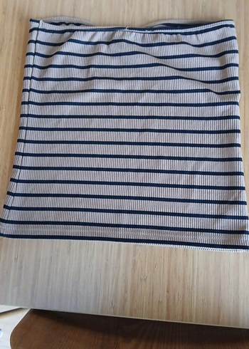 Bej Çizgili Kadın Triko - Görsel 3