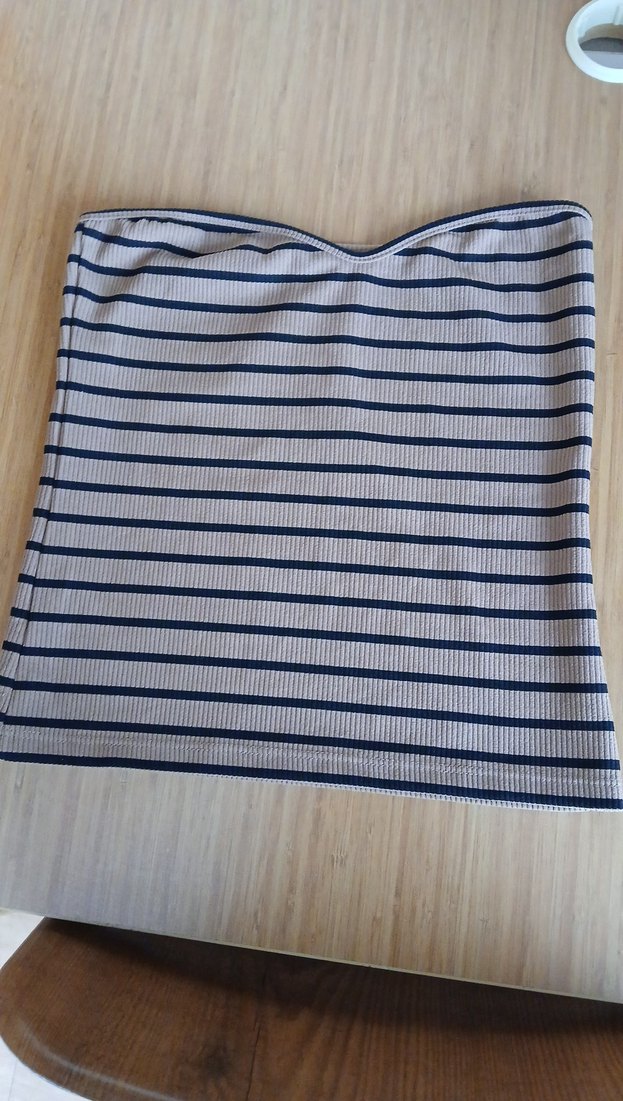 Bej Çizgili Kadın Triko - Görsel 2