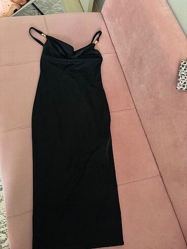Simli siyah gece elbisesi - Görsel 5