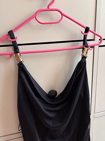 Simli siyah gece elbisesi - Görsel 10