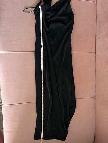Simli siyah gece elbisesi - Görsel 7