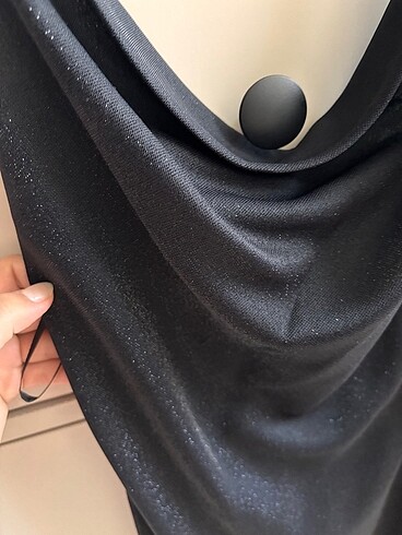 Simli siyah gece elbisesi - Görsel 12