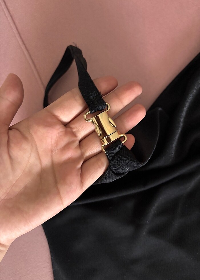 Simli siyah gece elbisesi - Görsel 4