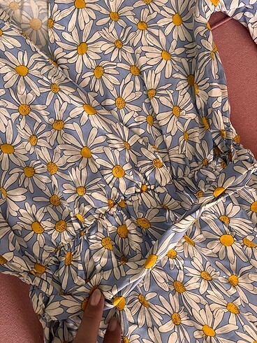 Renki kruvaze yaka günlük elbise - Görsel 5