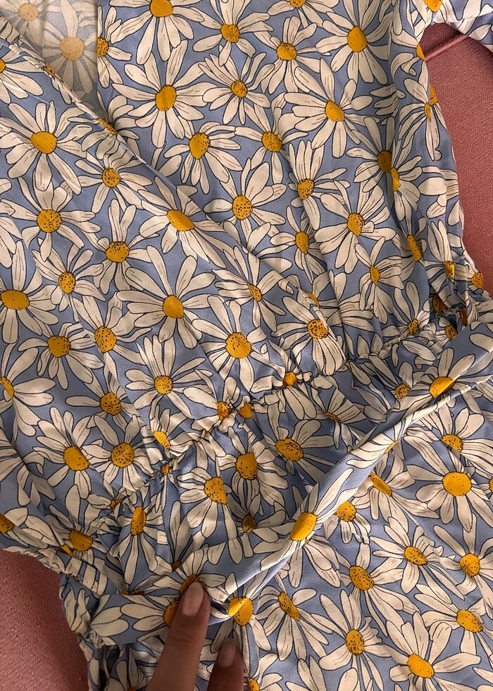 Renki kruvaze yaka günlük elbise - Görsel 5