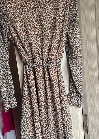 Uzun Kollu Bohem Yılan Desenli Kadın Elbise - Görsel 7