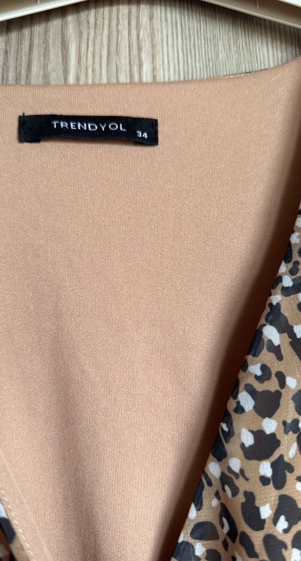 Uzun Kollu Bohem Yılan Desenli Kadın Elbise - Görsel 2