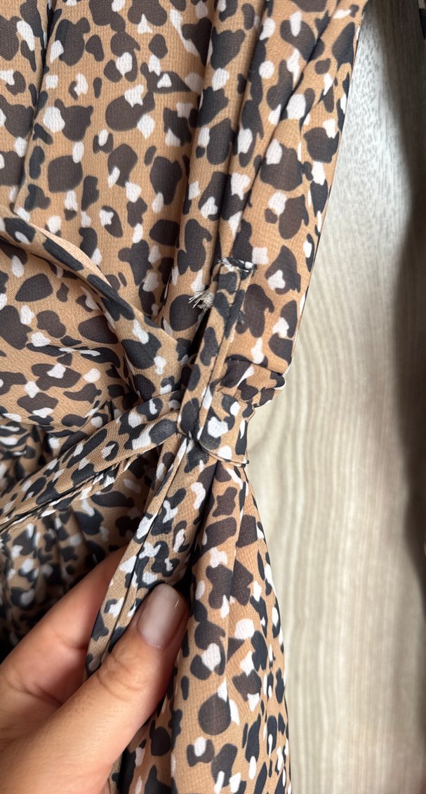 Uzun Kollu Bohem Yılan Desenli Kadın Elbise - Görsel 4