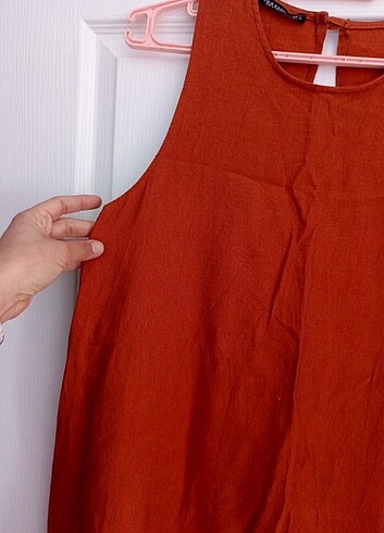 l Beden turuncu Renk Midi elbise