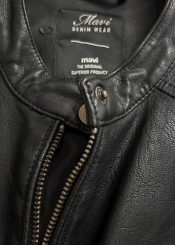 Siyah Fermuarlı Kadın Deri Biker Ceket - Görsel 4