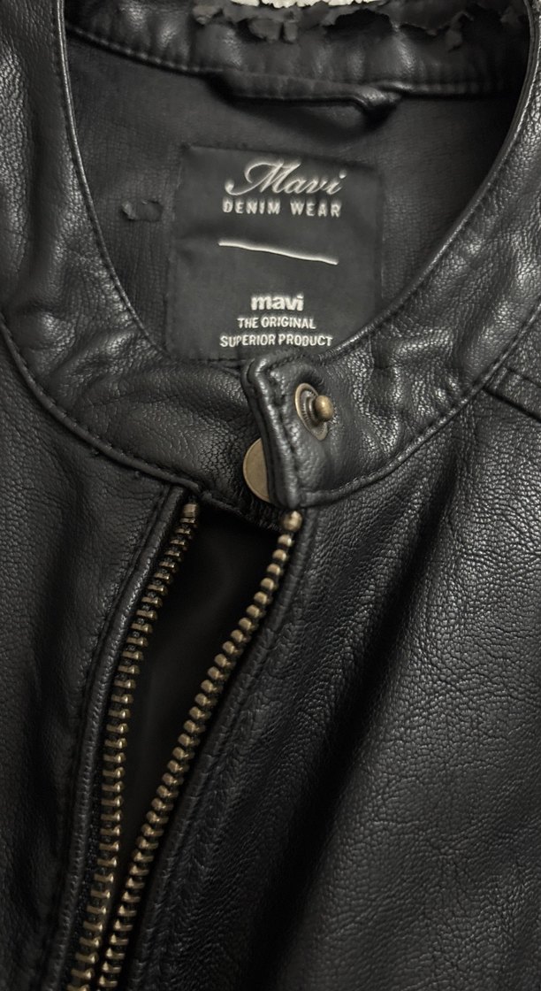 Siyah Fermuarlı Kadın Deri Biker Ceket - Görsel 4