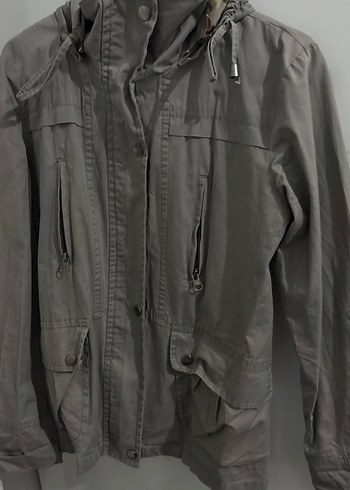 Gri Midi Keten Kadın Ceket - Görsel 4