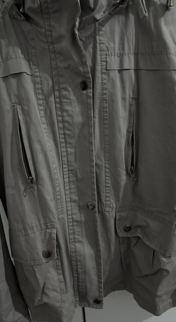 Gri Midi Keten Kadın Ceket - Görsel 2