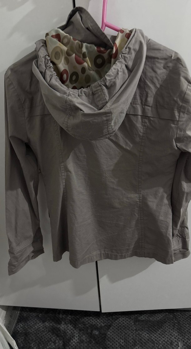 Gri Midi Keten Kadın Ceket - Görsel 3